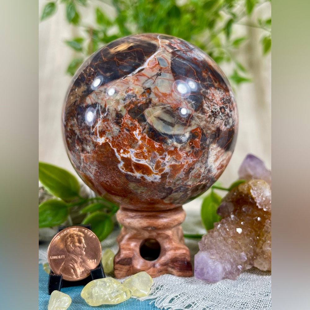 2274 Money Agate Crystal Sphere - Picture 12 of 12